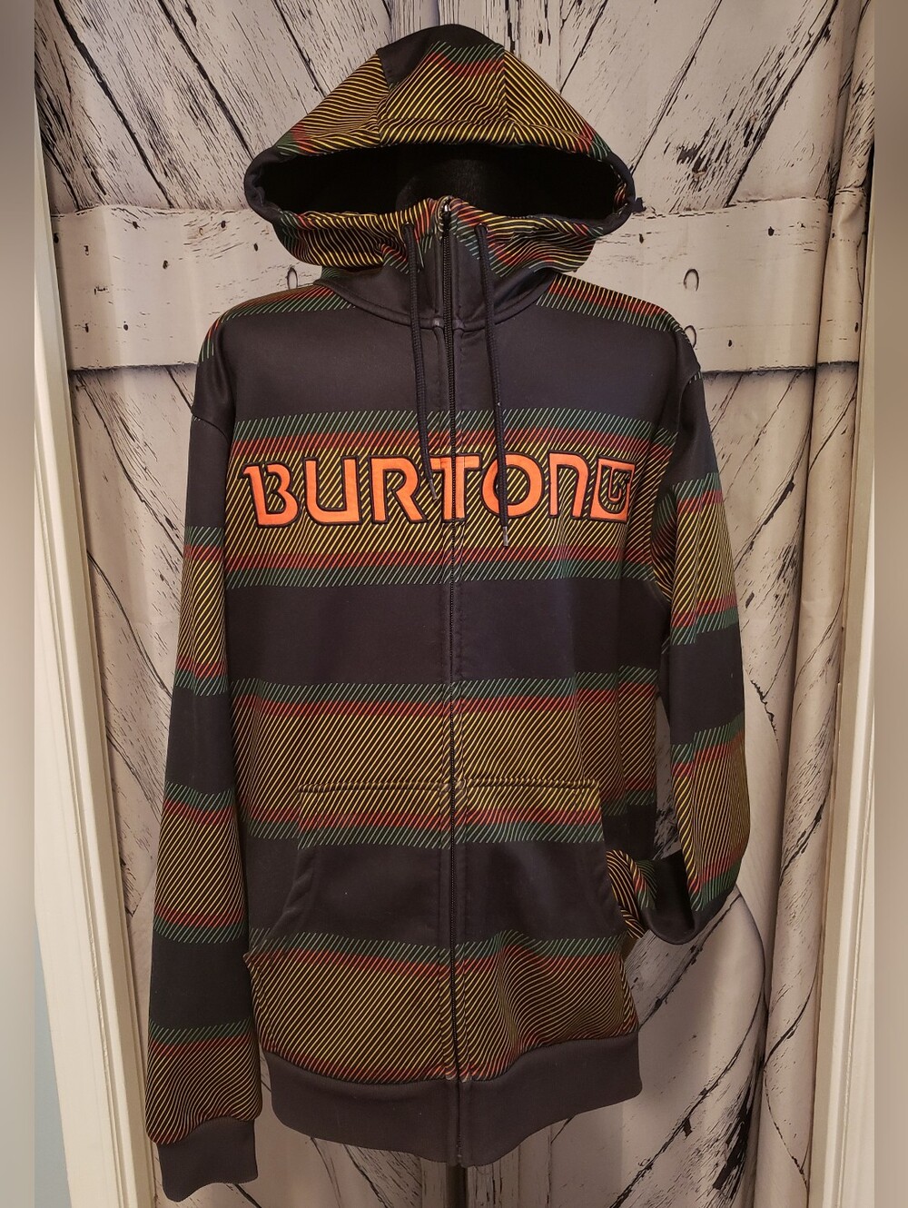 Burton Dryride Columbo Stripe Full Zip Hoodie - Men's Large - Excellent